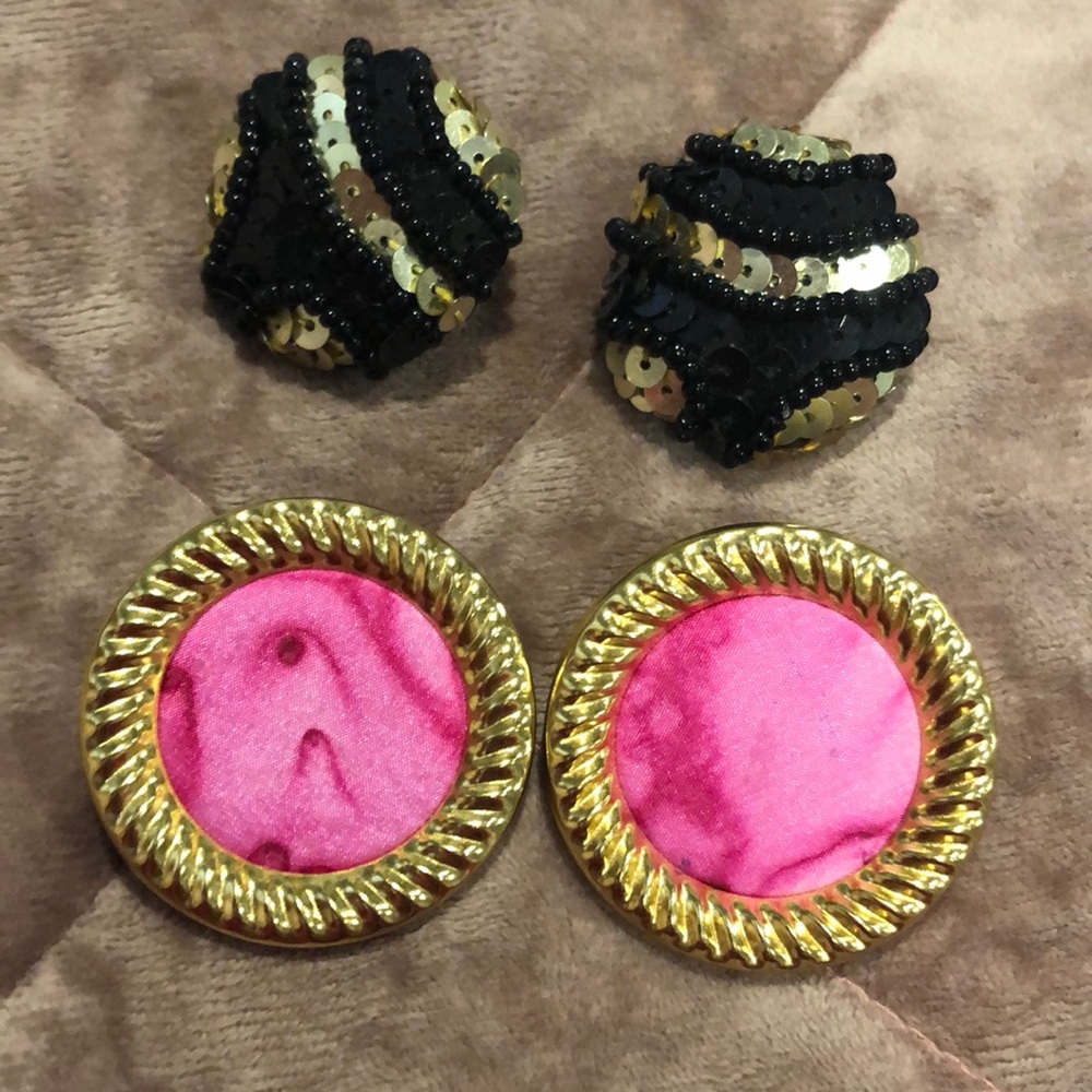 Two Pair of 80’s statement earrings Vintage